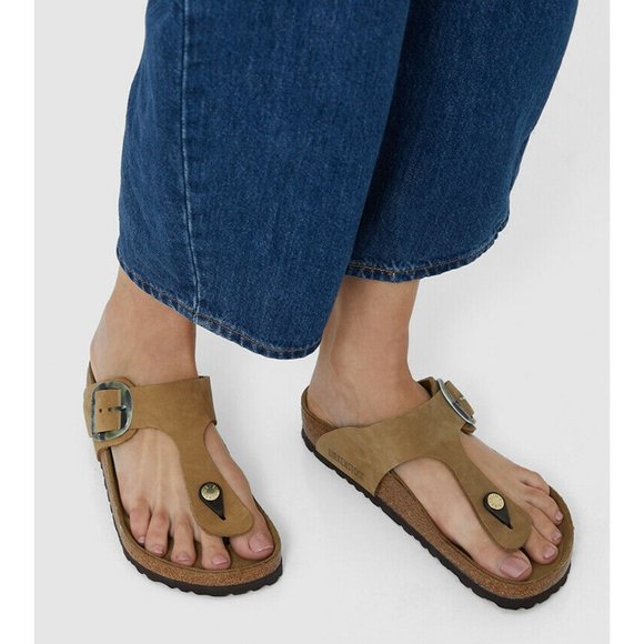 Birkenstock Gizeh Big Buckle Sandals EU 41 Women 10-10.5 Mud Torty Nubuck - Picture 5 of 12